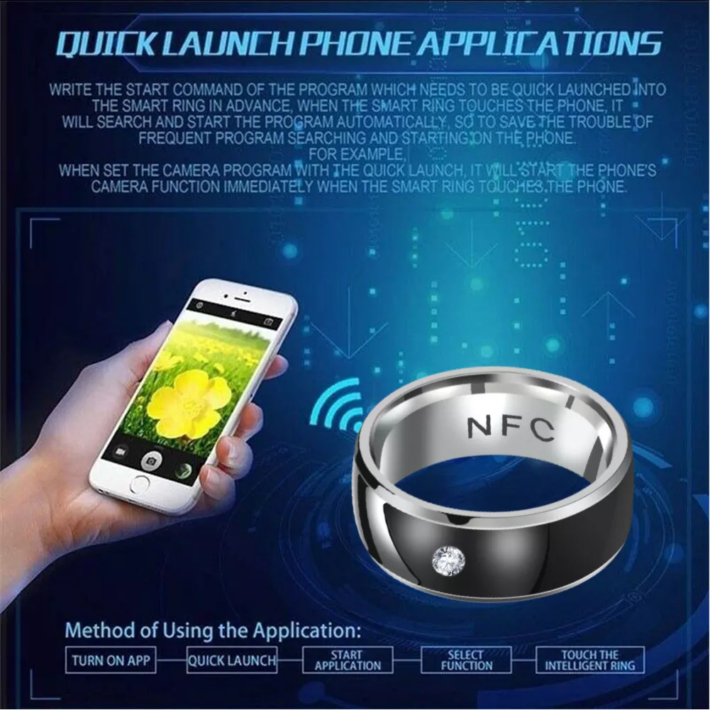 Amazon.com: Focket Smart Ring, Multifunctional Magic Wearable Device NFC  Ring Universal Wear Smart Ring NFC Smart Rings, Quick Start, Large Storage  Space, for Mobile Phone (S) : Electronics