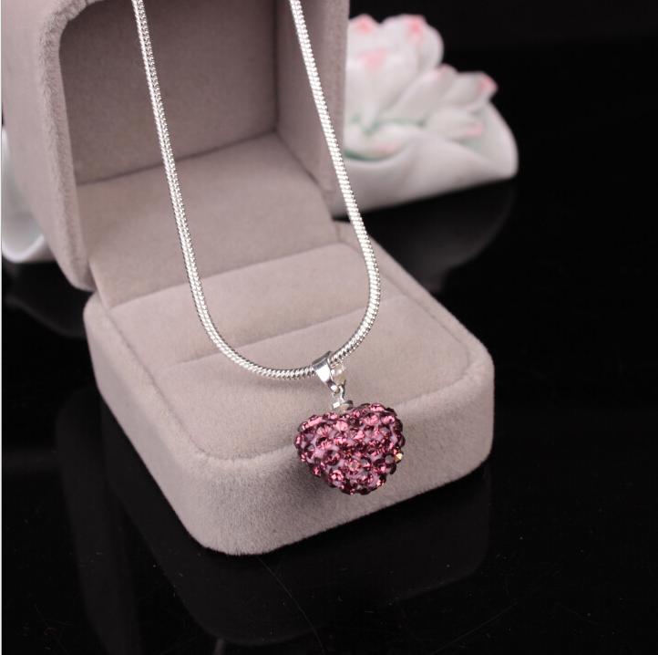 Antique Pink Heart Necklace Sparkly Crystal Pink Heart Pendant Swarovski  Necklace Stainless Steel Handmade Romantic Gift for Her - Etsy