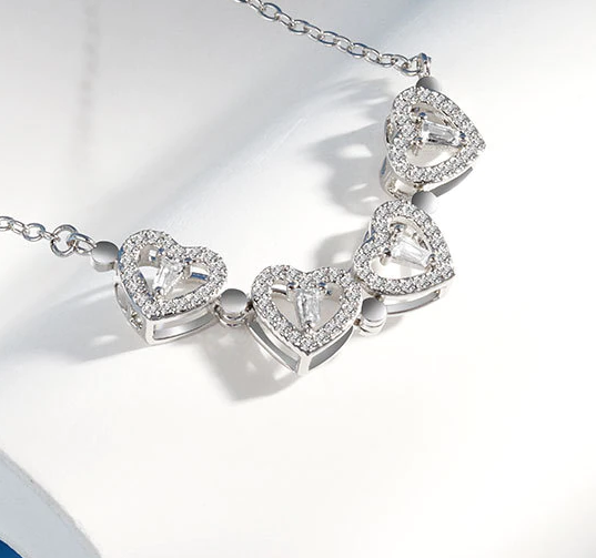 Buy Valentines Day Gifts Pleats of Heart Dual Style Magnetic Silver Necklace  |GRT Jewellers